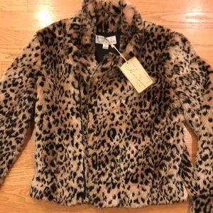 Vintage Havana women’s faux leopard fur jacket